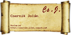 Csernik Jolán névjegykártya